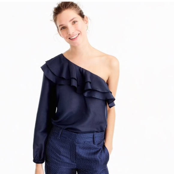 J. Crew Tops - One Shoulder Silk Shantung Top
